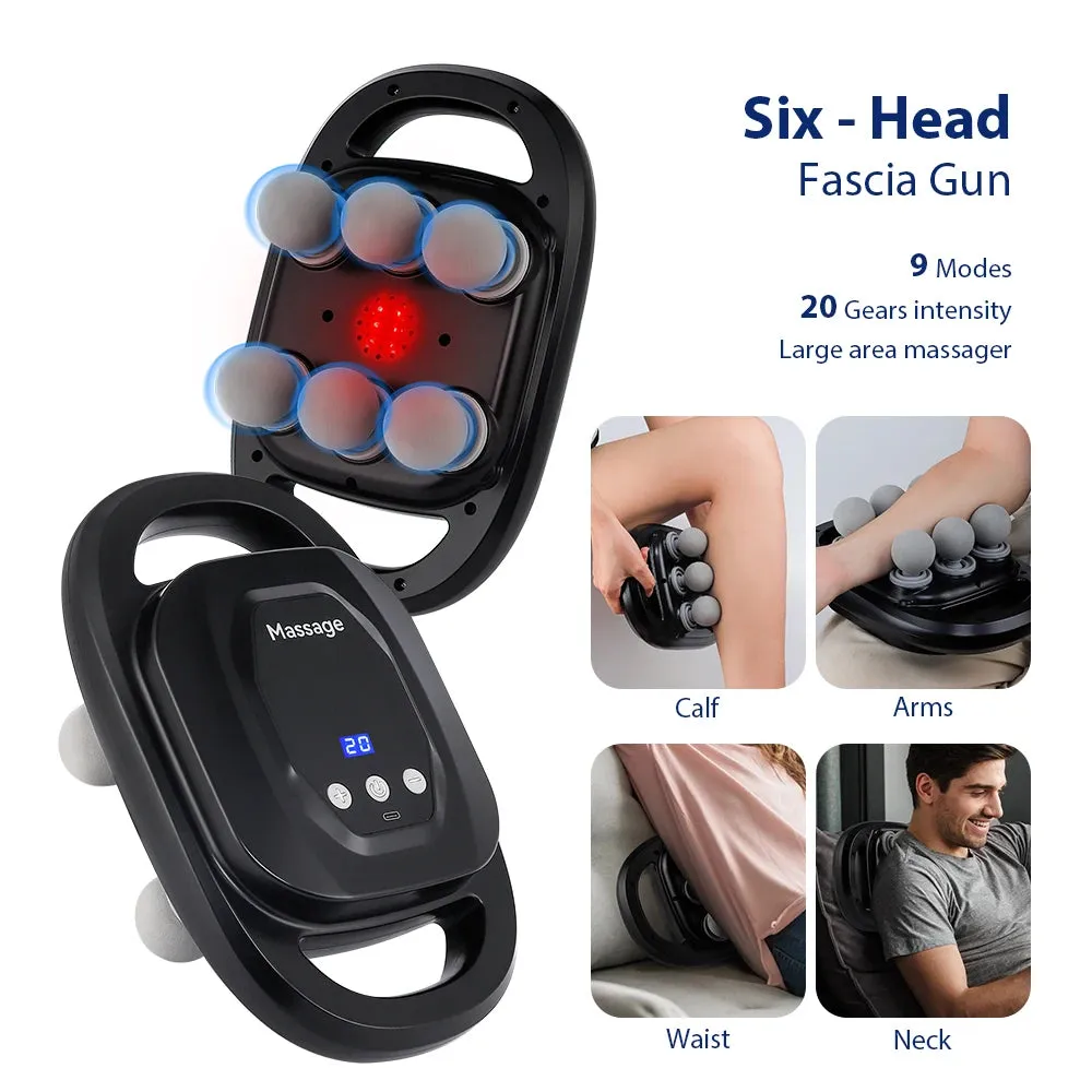 Six-head Fascia Gun High-Frequency Vibration Body Massage