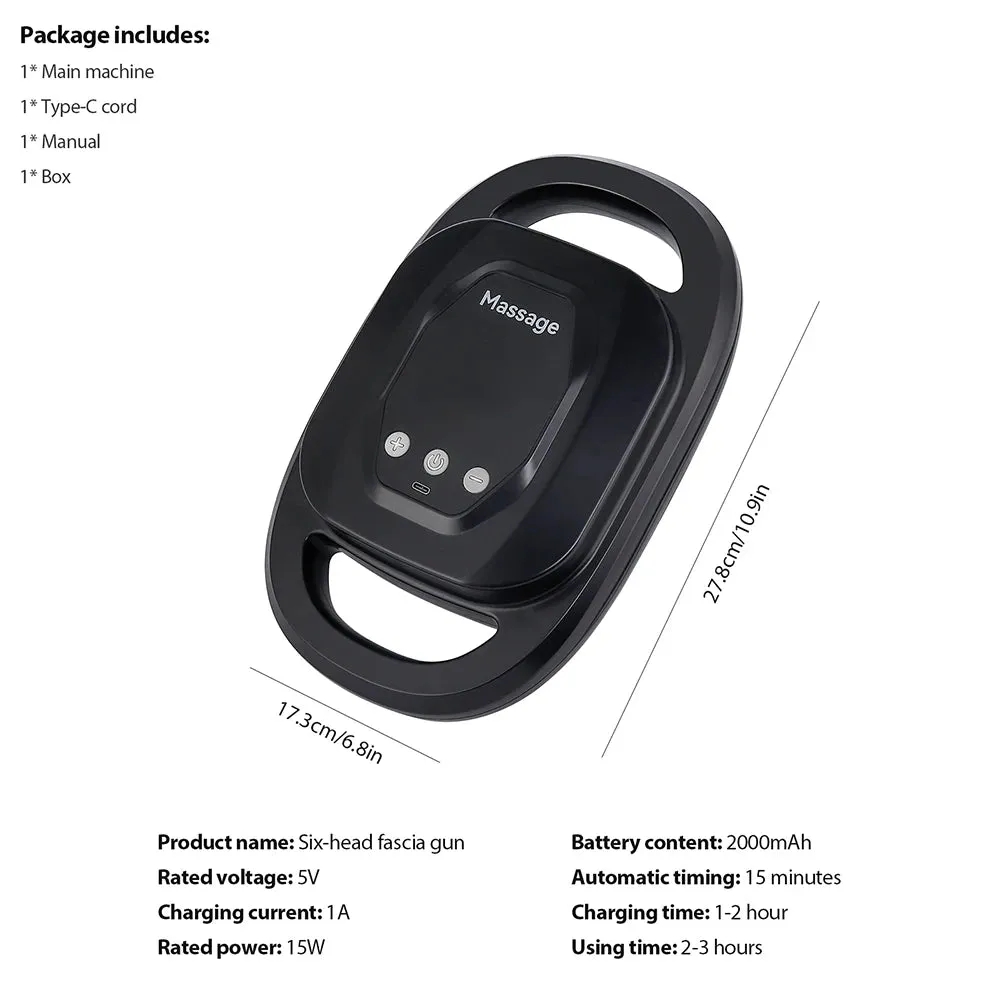 Six-head Fascia Gun High-Frequency Vibration Body Massage