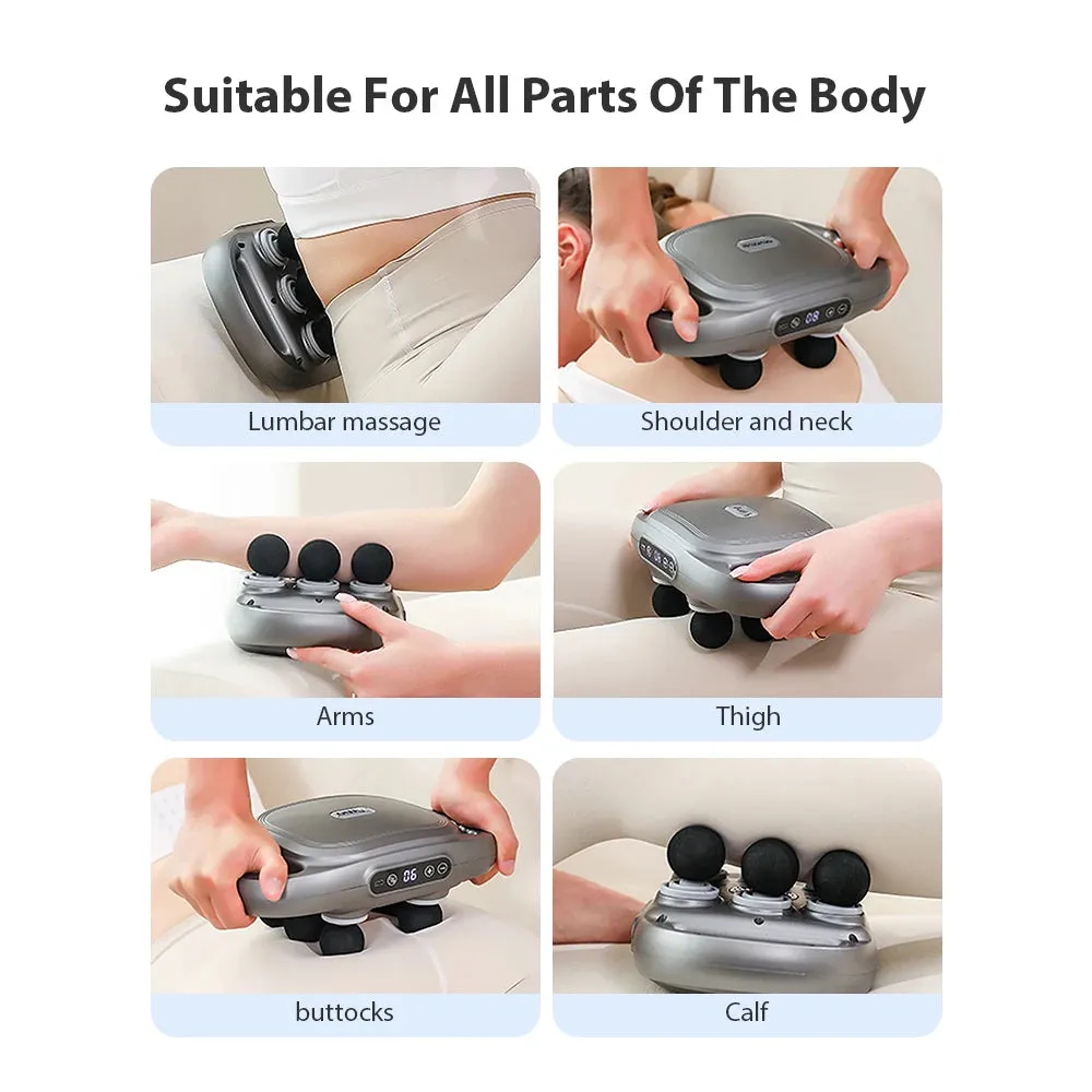 Six-head Fascia Gun High-Frequency Vibration Body Massage