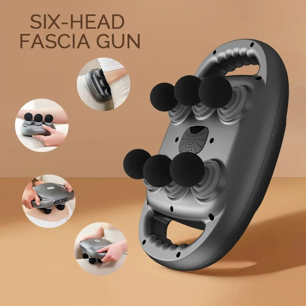 Six-head Fascia Gun High-Frequency Vibration Body Massage