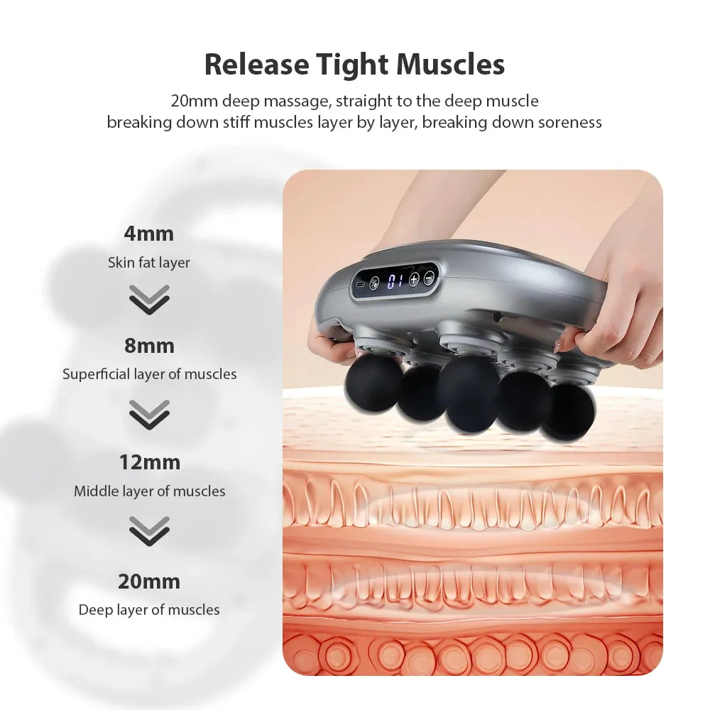 Six-head Fascia Gun High-Frequency Vibration Body Massage