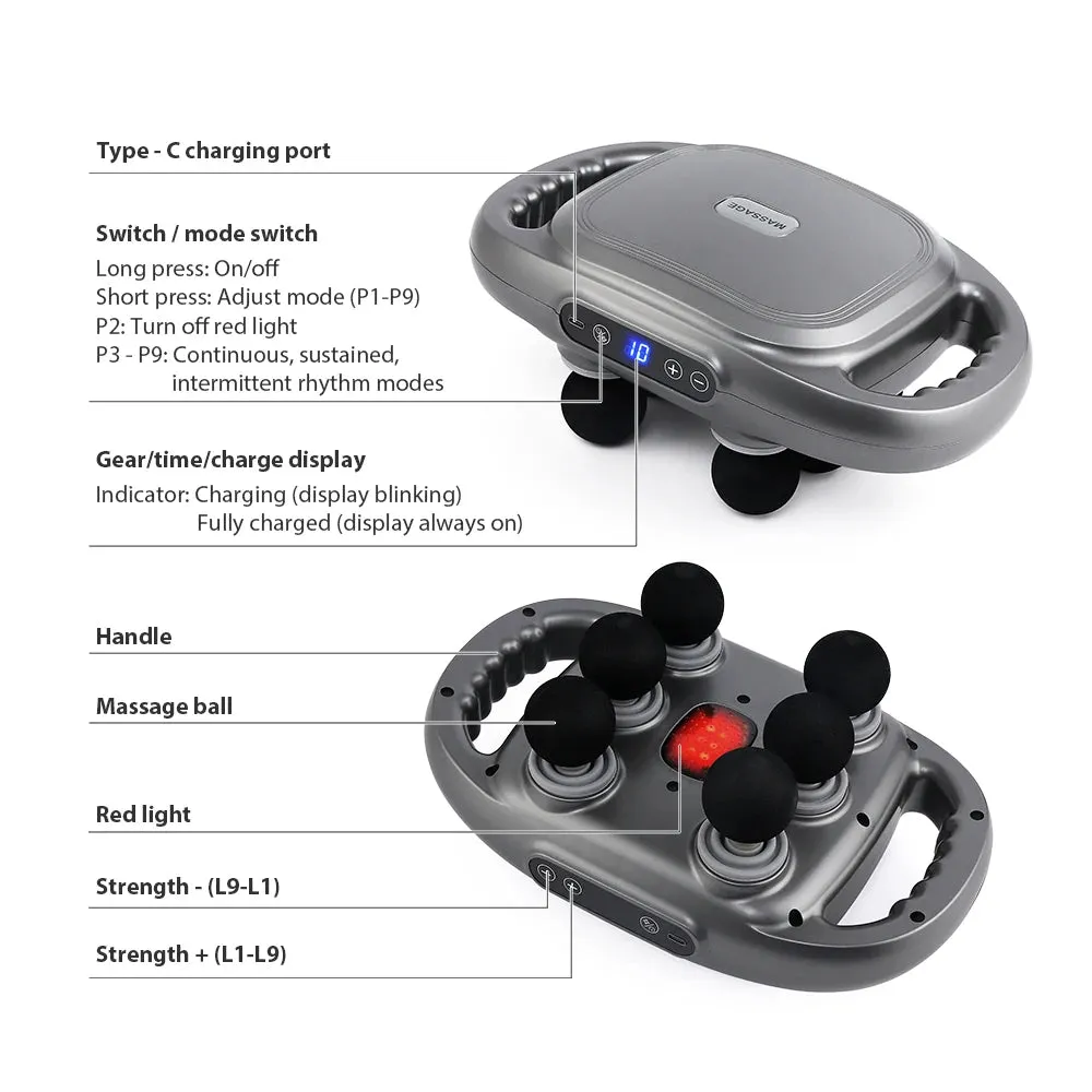 Six-head Fascia Gun High-Frequency Vibration Body Massage