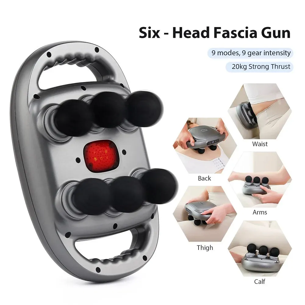 Six-head Fascia Gun High-Frequency Vibration Body Massage