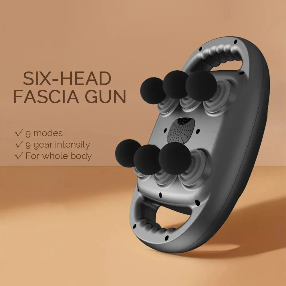 Six-head Fascia Gun High-Frequency Vibration Body Massage