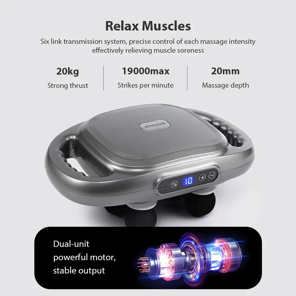 Six-head Fascia Gun High-Frequency Vibration Body Massage