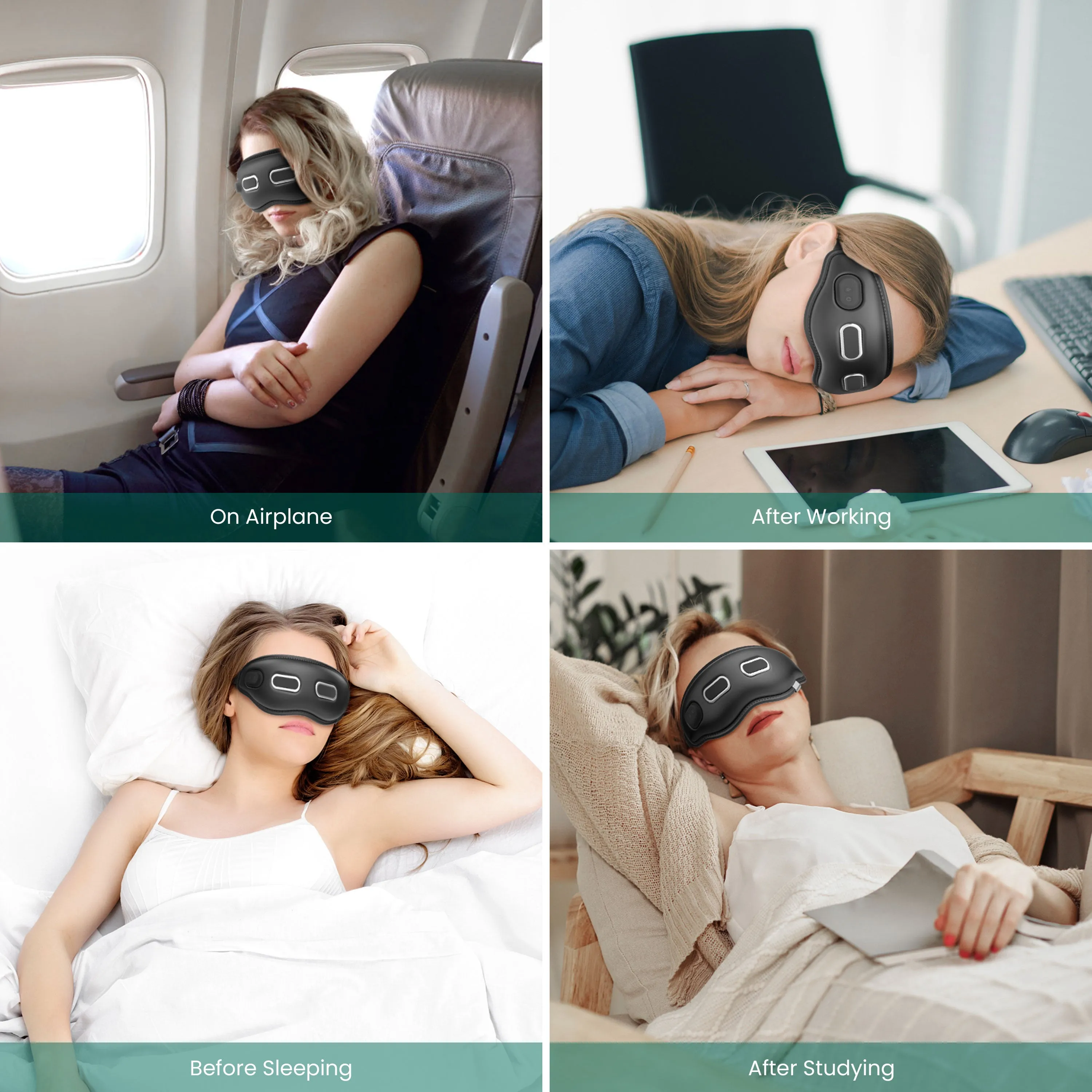 Snailax Cordless and Rechargeable Heated Eye Massager Mask for Migranes -- SL-623