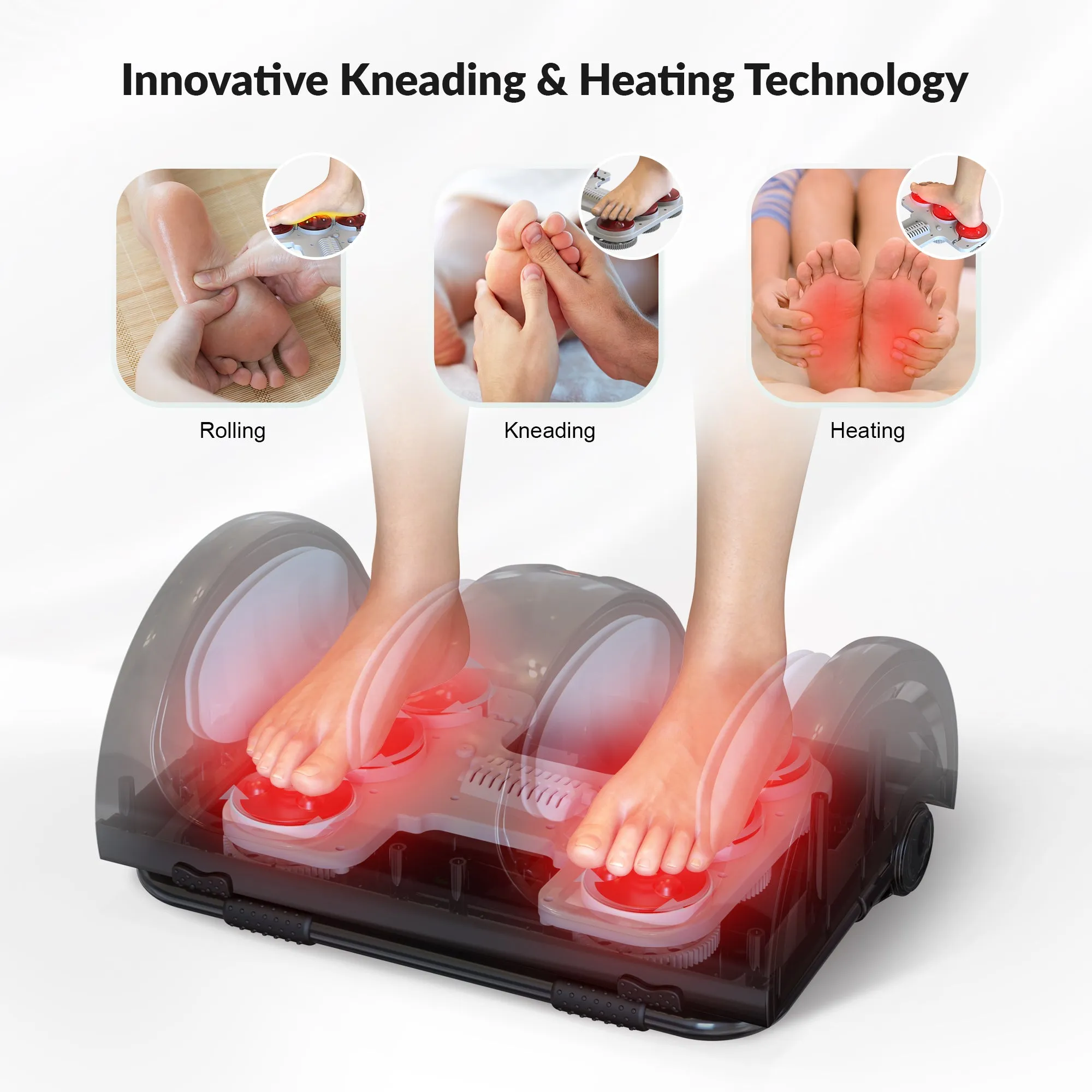 Snailax Shiatsu Foot and Calf Massager with Heat for Plantar Fasciitis, Neuropathy, Improve Circulation, with Remote Control - SL-598RC