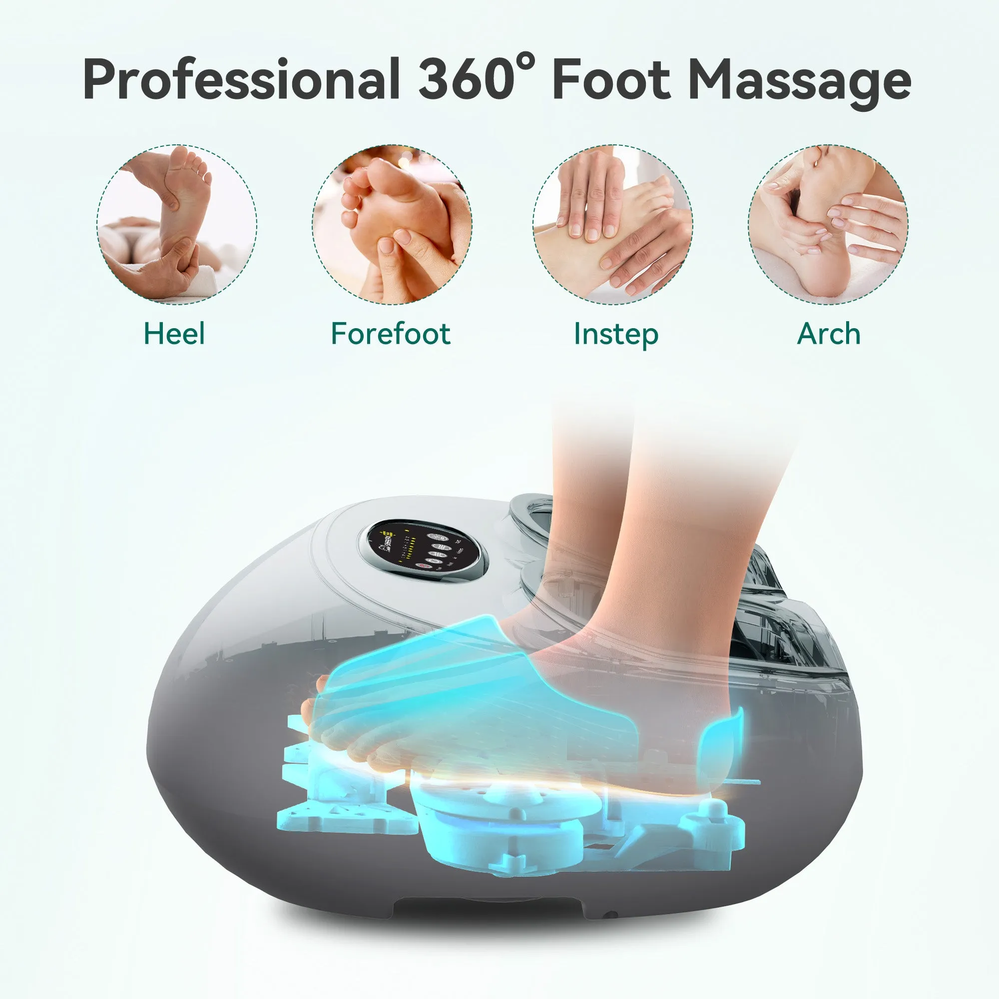 Snailax Shiatsu Foot Massager with Heat, FSA/HSA Eligible, Compression, Vibration, Electric Foot Massager Machine for Plantar Fasciitis SL-527GRY