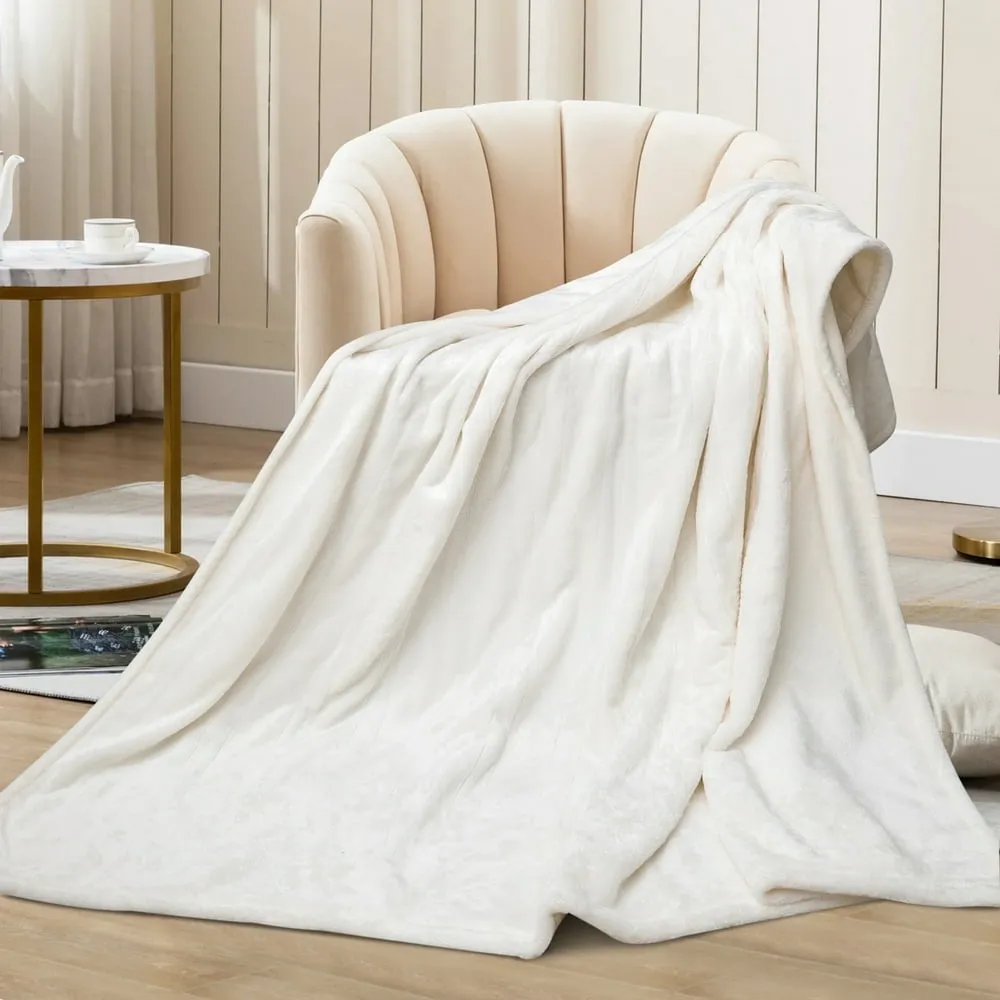 SUNVIVI 60" x 50" Heated Throw Blanket, Auto Shut-Off with 4 Heat Settings, Double-Layer Flannel