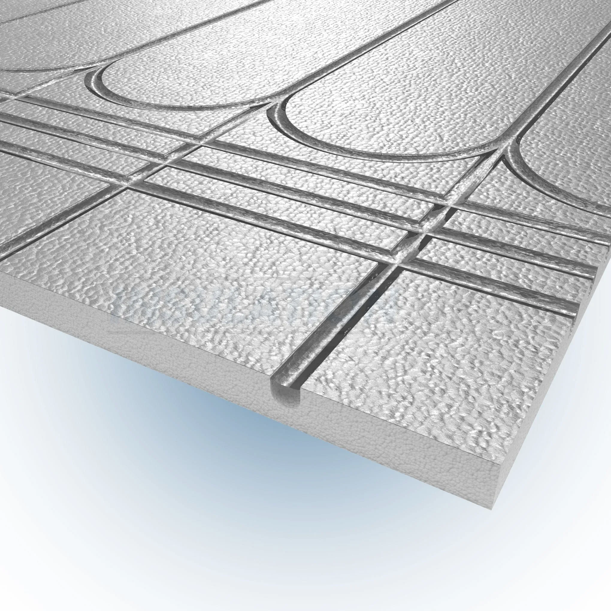 Tekwarm Foiled 400 KPA UFH Board | 1200mm x 600mm x 20mm | 150 centres for 12mm Pipe