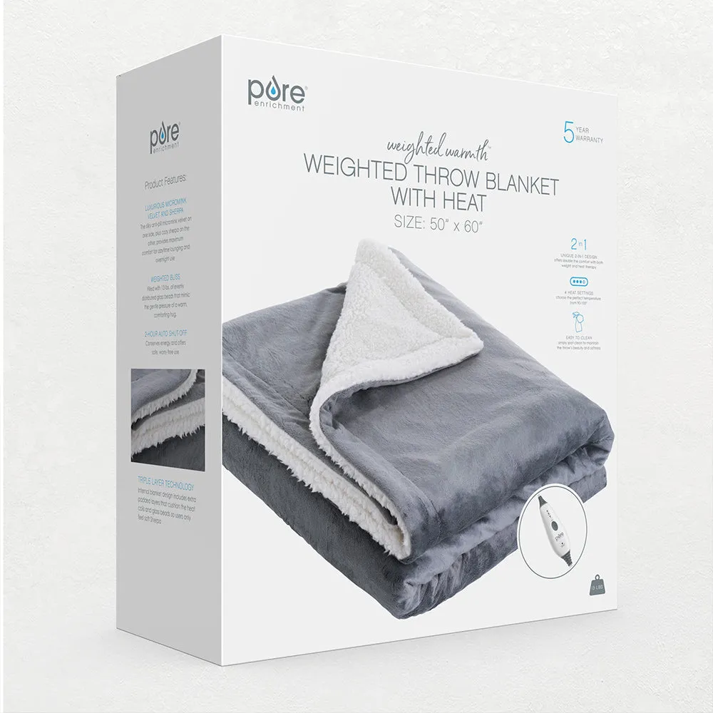 WeightedWarmth™ Weighted Throw Blanket with Heat